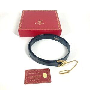 CARTIER Sapphire line Accessories belt Leather Dark Navy Based
